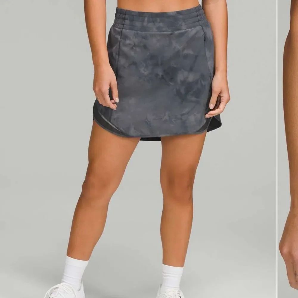 NWT LULULEMON Hotty Hot Skirt Skort Tie Dye DDPG Diamond Dye Pitch Grey 4 Long